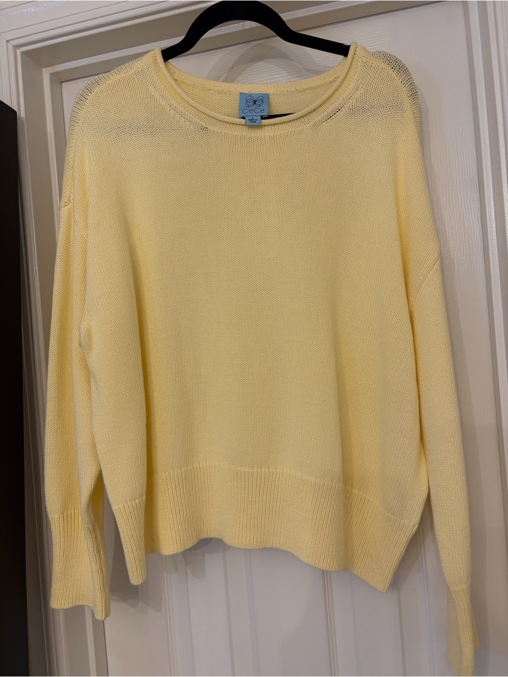 Pale Yellow Women's Lightweight Crewneck Sweater